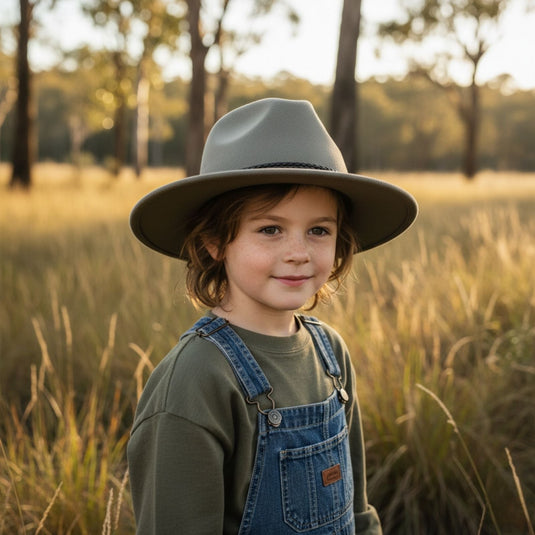 Jacaru 1847C Kids Outback Fedora Hat – Wool Felt