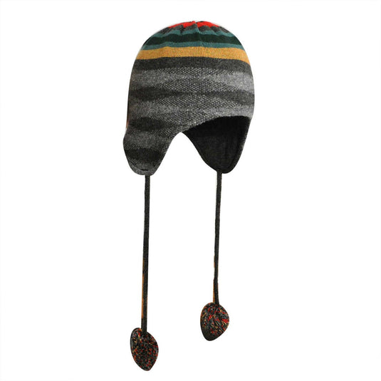 KANGOL Chameleon Earlap Beanie Hat Winter Warm Pom Pom Wool Blend - Dark Flannel-1