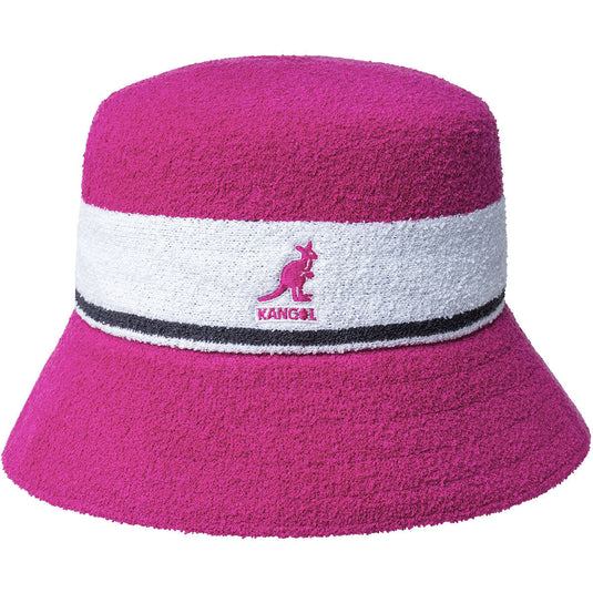 Kangol Bermuda Stripe Bucket Hat Winter Warm Cap Outdoor - Electric Pink-0