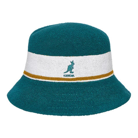 Kangol Bermuda Stripe Bucket Hat Summer Beach Sun Protection Cap - Fan Fare-0