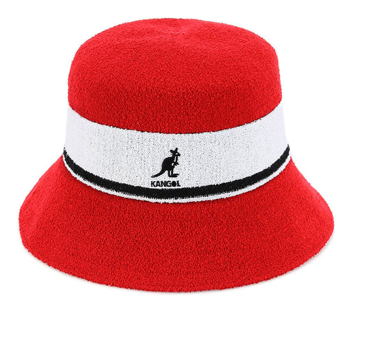 Kangol Soft Bermuda Stripe Bucket Hat - Scarlet Red-1