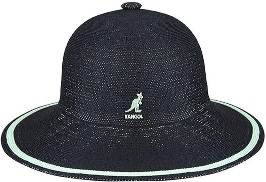 Kangol Womens Tropic Wide Brim Stripe Casual Lightweight Bucket Hat - Black - L-1