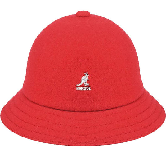 Kangol Wool Casual Unisex Bucket Hat Winter Warm Fashion Cap - Red-3