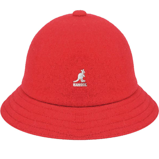 Kangol Wool Casual Unisex Bucket Hat Winter Warm Fashion Cap - Red-1