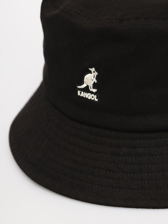 Kangol Washed Bucket Hat Sun Fishing Camping Summer Beach in Black-3
