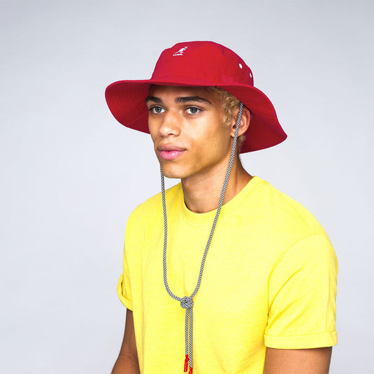 Kangol Utility Cords Jungle Hat Camping Sun Protection Fishing Cap - Red-4
