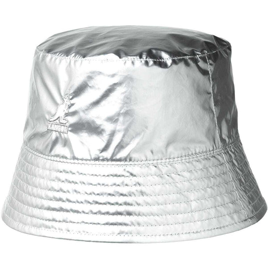 Kangol Mens Rave Reversible Sport Bucket Hat High Gloss Fashion Cap - Silver-1