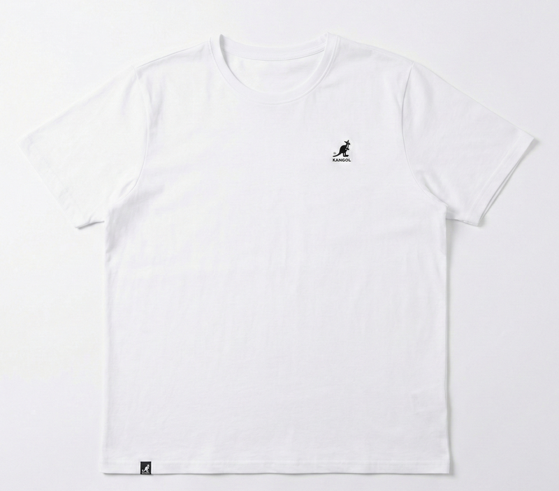 Load image into Gallery viewer, Kangol Mens Basic Stretch T-Shirt in Brilliant White with Black Kangol Logo (Embroidered)-0
