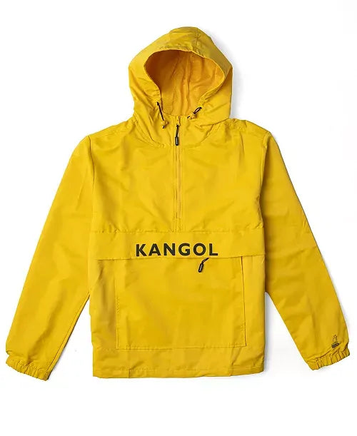 Load image into Gallery viewer, Kangol Mens Quarter Zip Windbreak Jacket in Suplhur Yellow-0
