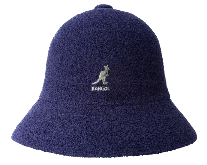 KANGOL Bermuda Casual Bucket Hat Terry Towelling Cap - Navy-0