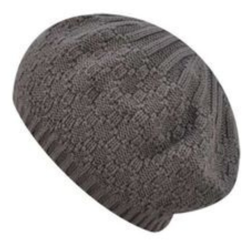 Load image into Gallery viewer, Kangol Kids Lozenge Knit Beret Hat Warm Winter French - Grey - One Size-1
