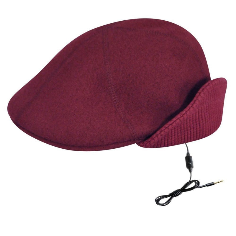 Load image into Gallery viewer, KANGOL Aerial7 Wool Earlap 507 Ivy Cap w/ Headphones Wool Hat in GIFT BOX - Claret - L-0
