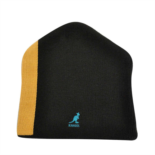 KANGOL Ski Stripe Pull On Beanie Warm Winter Ski Hat - Black-0