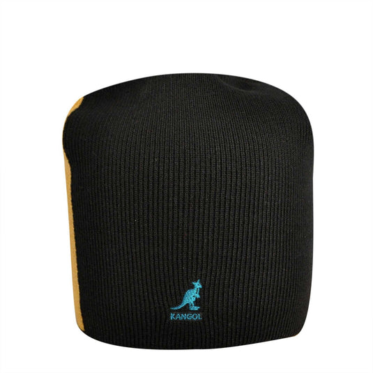KANGOL Ski Stripe Pull On Beanie Warm Winter Ski Hat - Black-2