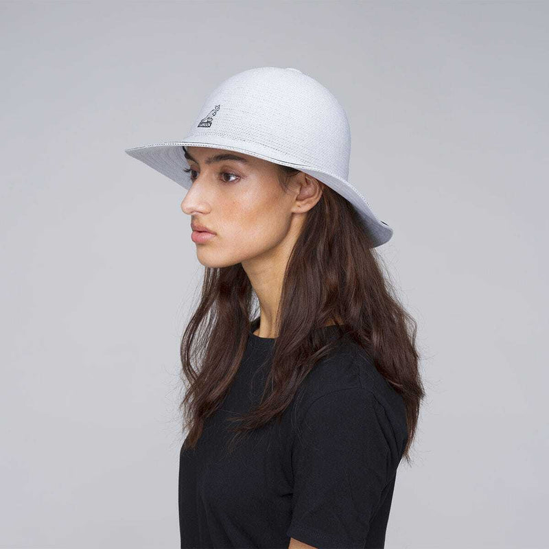 Load image into Gallery viewer, Kangol Womens Tropic Wide Brim Stripe Casual Lightweight Bucket Hat - White-4
