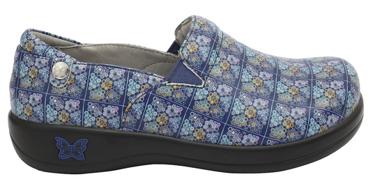 Alegria Womens Keli Professional Comfort Leather Shoes - Roses Blue Quilt-10