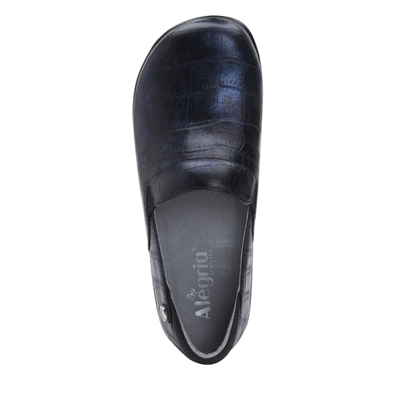 Load image into Gallery viewer, Alegria Womens Keli Professional Nursing Shoes Slip On Leather - Croco Noche-4
