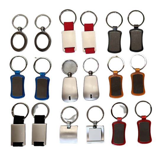 100x High Quality Key Rings Tag Keyring Bag Badge - Assorted Colours & Styles - Bulk-3
