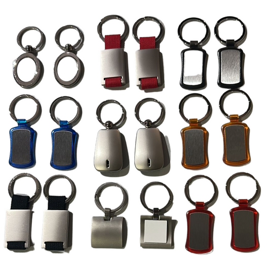 100x High Quality Key Rings Tag Keyring Bag Badge - Assorted Colours & Styles - Bulk-1