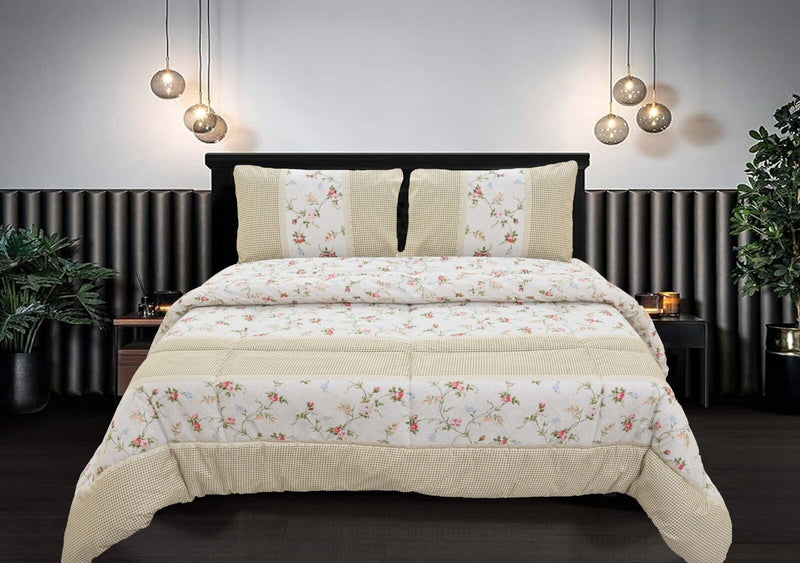 Load image into Gallery viewer, King Comforter Set with 2 Pillow Cases in Floral Print-1
