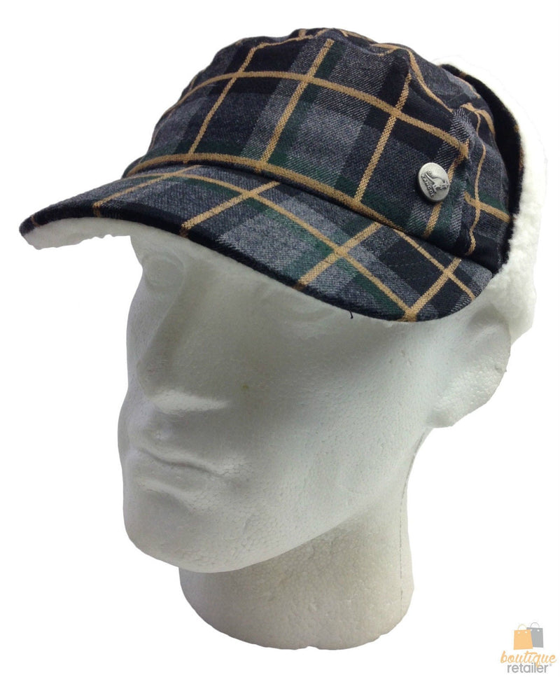 Load image into Gallery viewer, Plaid Supre Trapper Ushanka Hat Sherpa Lined Winter Ear Flap Cap - Grey/Black-5
