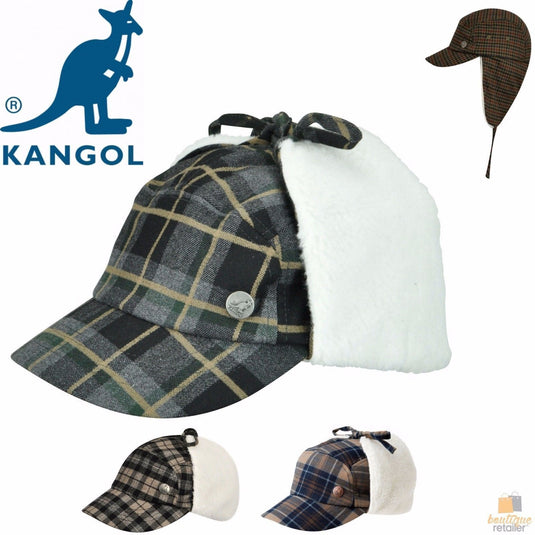 Plaid Supre Trapper Ushanka Hat Sherpa Lined Winter Ear Flap Cap - Black/Grey-3