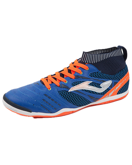 Joma Mens Knit 805 Indoor Futsal Sock Shoes Football Boots in Royal/Orange-4