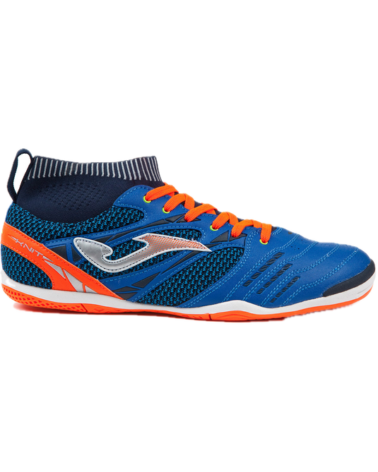 Joma Mens Knit 805 Indoor Futsal Sock Shoes Football Boots in Royal/Orange-0