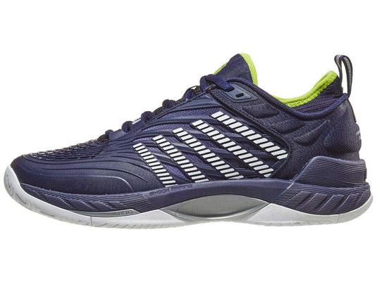 K-Swiss Hypercourt Supreme 2 Herringbone Clay Mens Tennis Shoes (Peacoat/White/Lime)-4