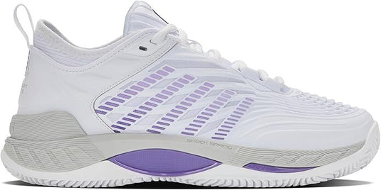 K-Swiss Womens Hypercourt Supreme 2 Clay Herrinbone Tennis Shoes in White/Lunar-1