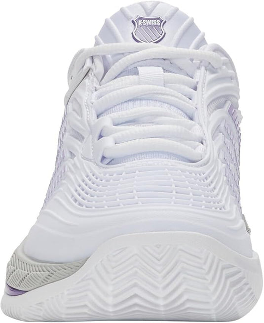 K-Swiss Womens Hypercourt Supreme 2 Clay Herrinbone Tennis Shoes in White/Lunar-3