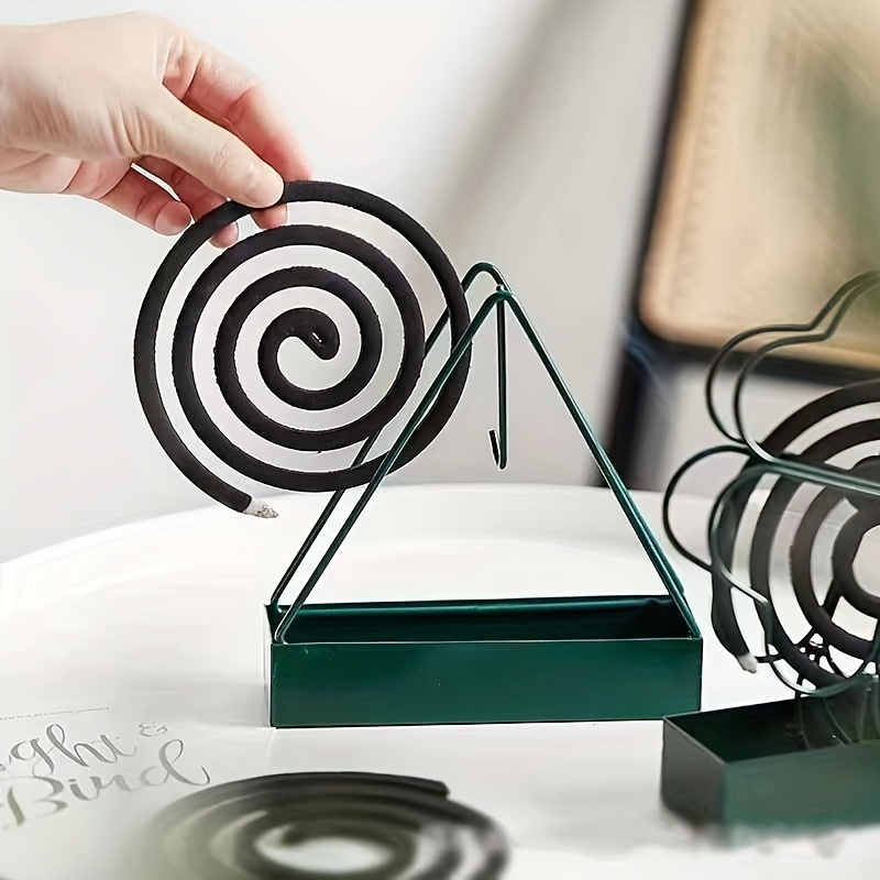 Load image into Gallery viewer, Green Metal Mosquito Incense Holder Nordic Design with Ash Tray for Home &amp; Hotel-0
