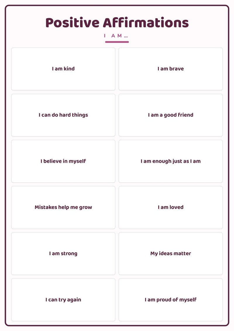 Load image into Gallery viewer, Positive Affirmations: A4 Matte Laminated Educational Poster Print - 210x297mm-1
