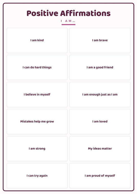 Positive Affirmations: A4 Matte Laminated Educational Poster Print - 210x297mm-1