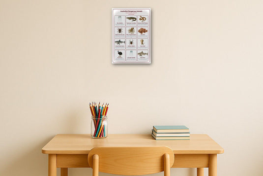 Australia's Dangerous Animals: A4 Matte Laminated Educational Poster Print - 210x297mm-2