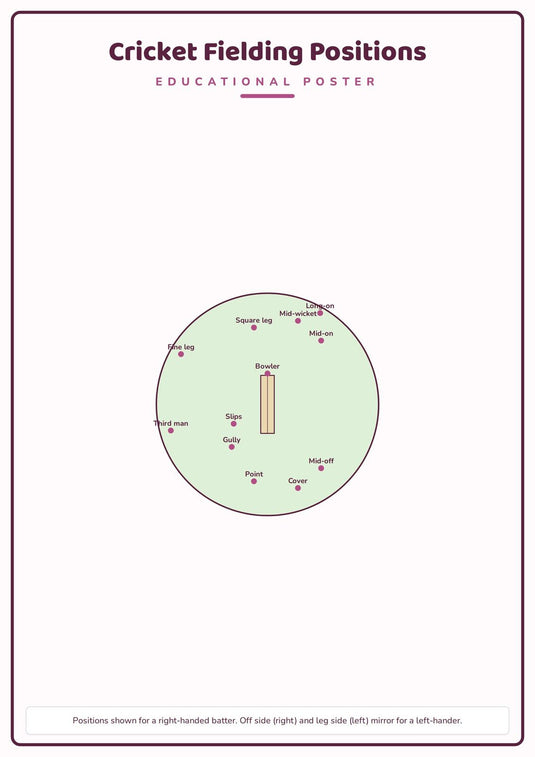 Cricket Fielding Positions: A4 Matte Laminated Educational Poster Print - 210x297mm-1