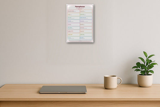 Homophones: A4 Matte Laminated Educational Poster Print - 210x297mm-2