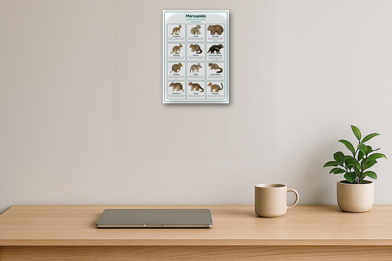 Load image into Gallery viewer, Marsupials: A4 Matte Laminated Educational Poster Print - 210x297mm-2
