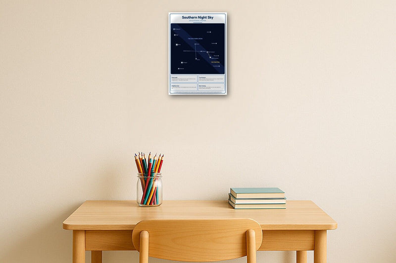 Load image into Gallery viewer, Southern Night Sky: A4 Matte Laminated Educational Poster Print - 210x297mm-2
