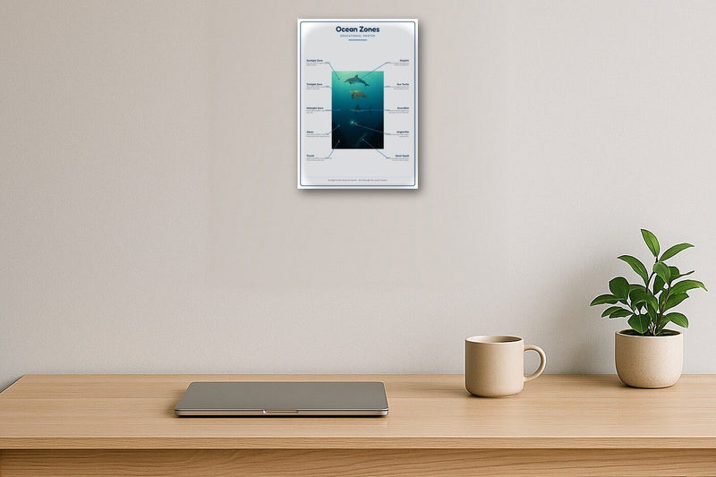 Load image into Gallery viewer, Ocean Zones: A4 Matte Laminated Educational Poster Print - 210x297mm-2
