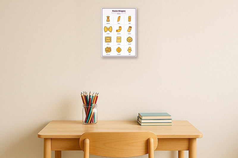 Load image into Gallery viewer, Pasta Shapes: A4 Matte Laminated Educational Poster Print - 210x297mm-2
