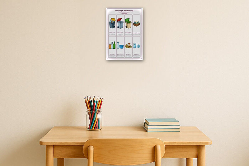 Load image into Gallery viewer, Recycling &amp; Waste Sorting: A4 Matte Laminated Educational Poster Print - 210x297mm-2
