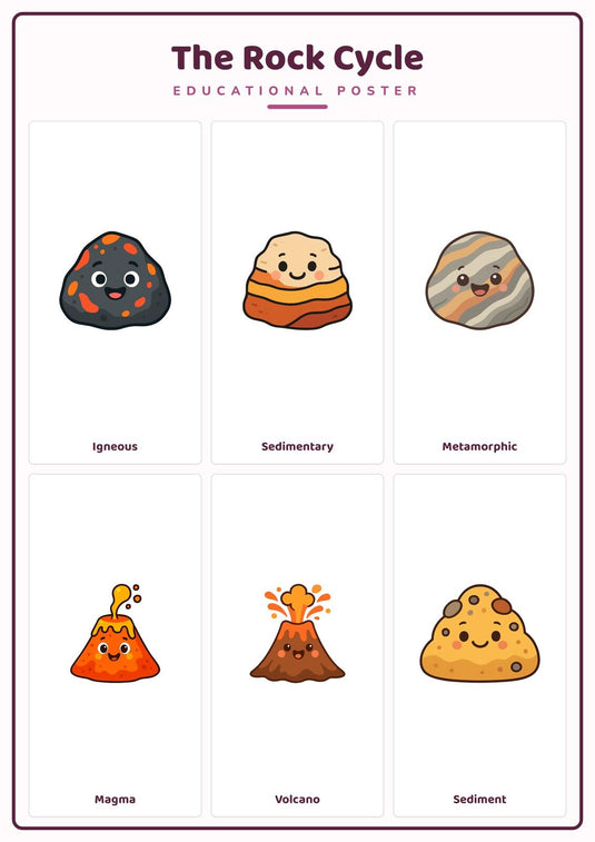 The Rock Cycle: A4 Matte Laminated Educational Poster Print - 210x297mm-0
