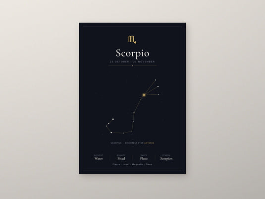 Scorpio Zodiac Constellation Black: A4 Matte Laminated Educational Poster Print - 210x297mm-2