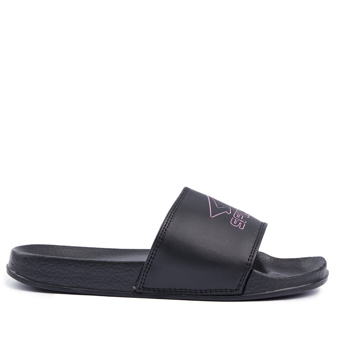 Laze Girls Slides Black/Metallic Blush-0