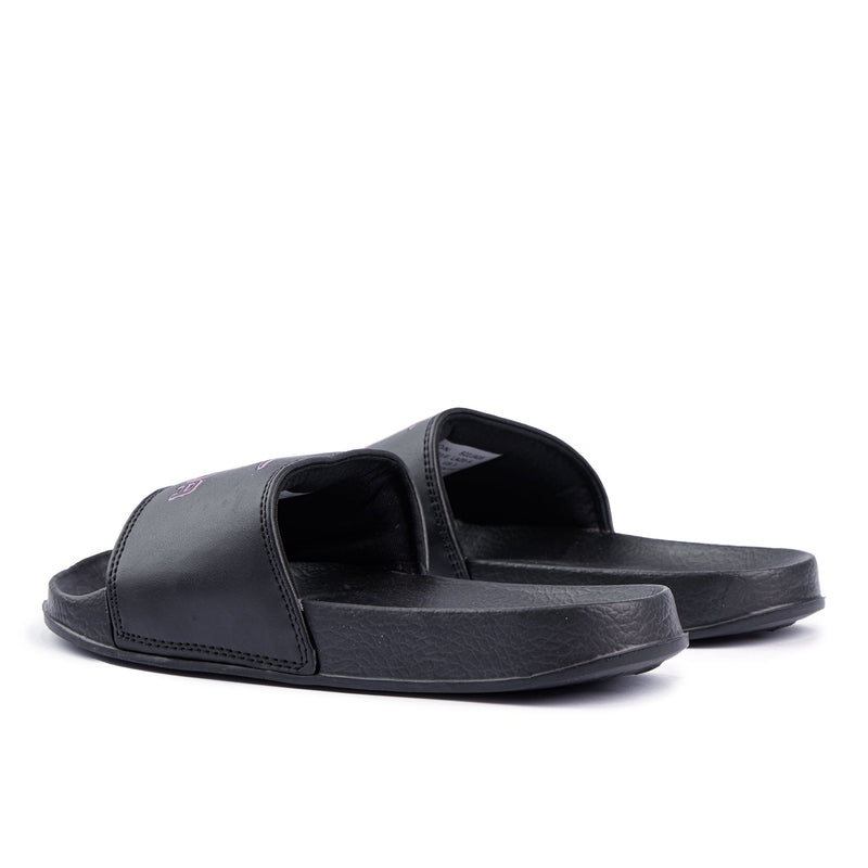 Load image into Gallery viewer, Laze Girls Slides Black/Metallic Blush-2
