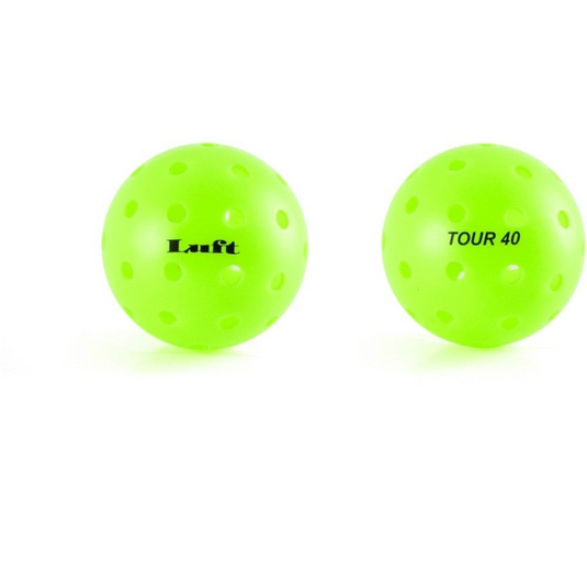 50x LUFT "Tour 40" Outdoor Pickleball Balls Bulk - High Visibility Green (Hi Vis)-2