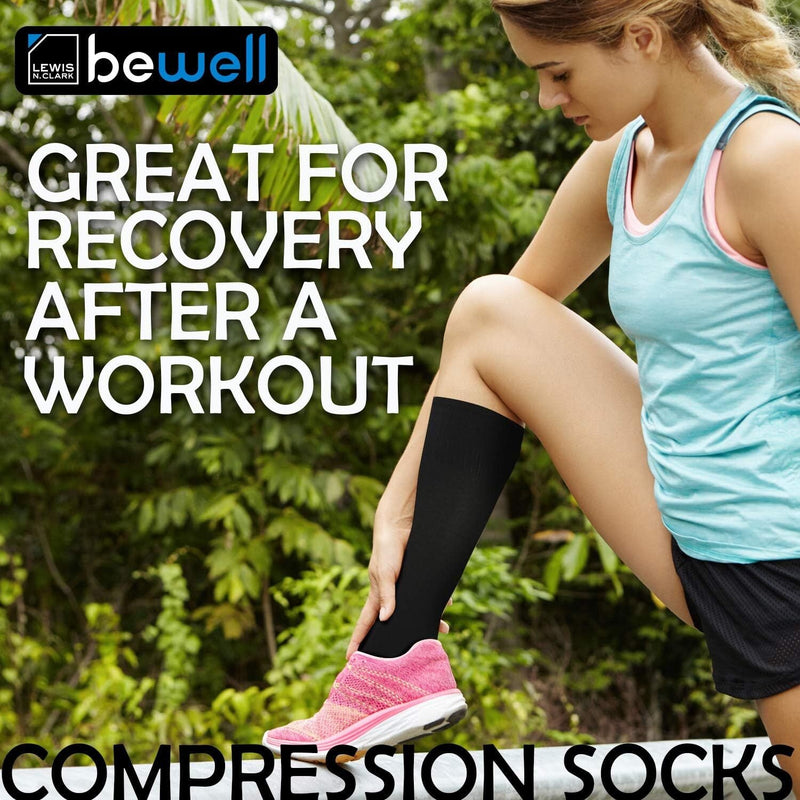 Load image into Gallery viewer, Lewis N. Clark Compact Travel Compression Socks Anti Fatigue Support - Black - One Size-3

