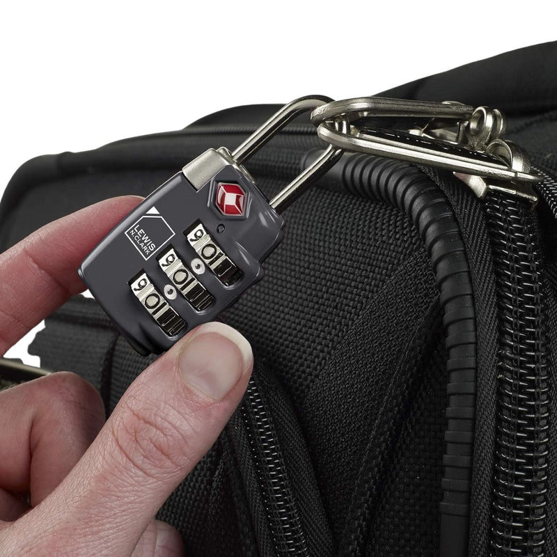 Load image into Gallery viewer, 3x Lewis N Clark TSA Lock Combination Travel Luggage Padlock - Black-3
