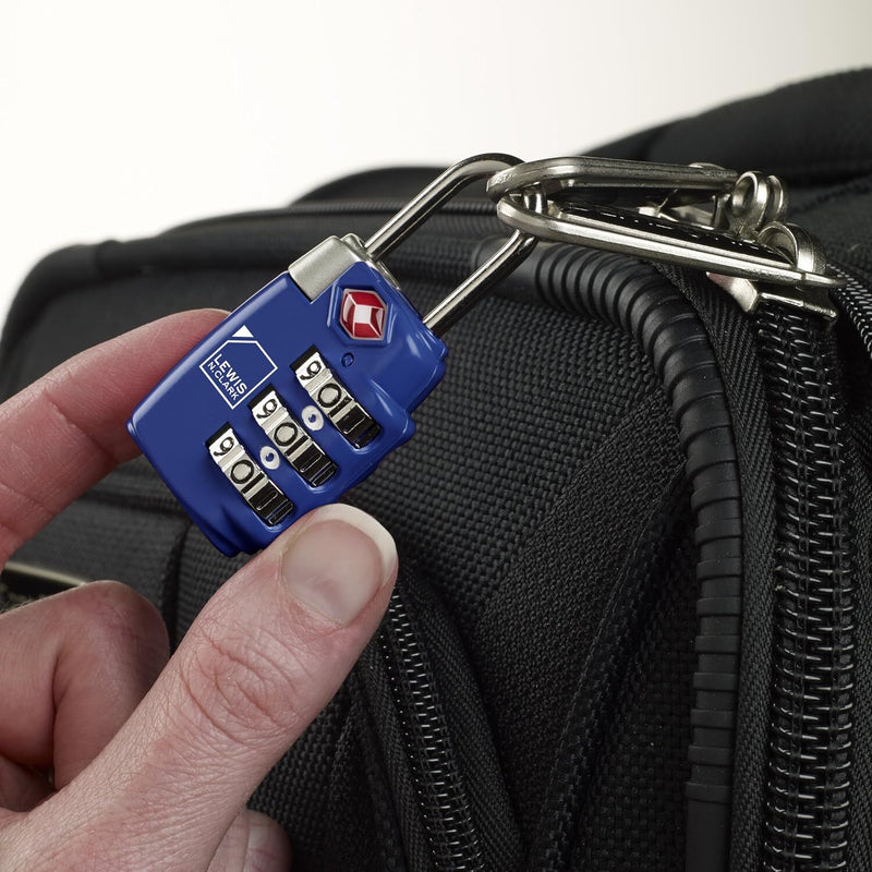 Load image into Gallery viewer, 4x Lewis N Clark TSA Approved Combination Lock Travel Luggage Padlock - Blue-2
